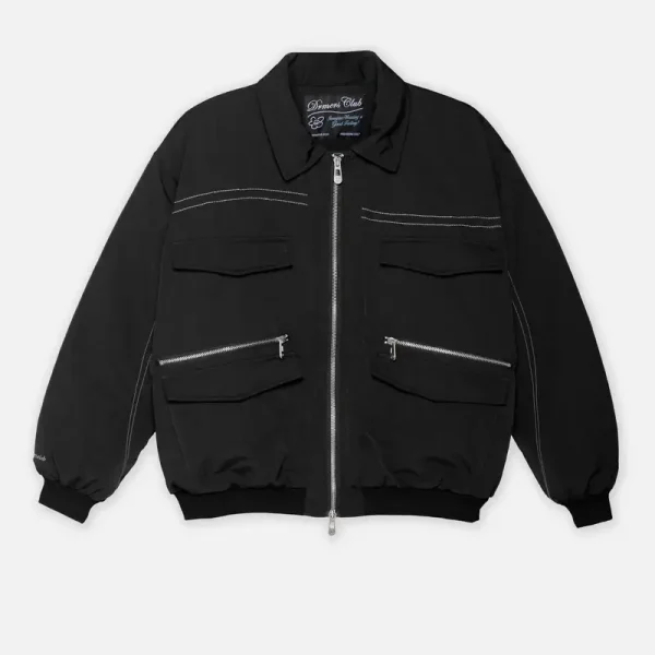 Drmers Club Padded Bomber Jacket Black (1)