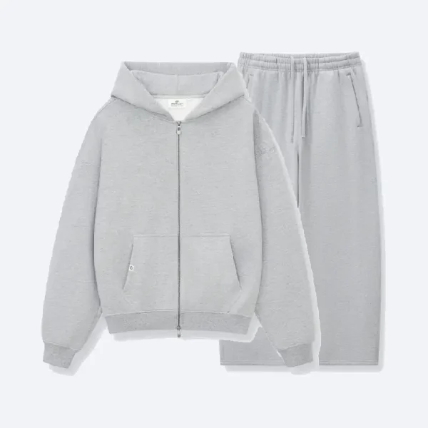 Drmers Club Signature Basic Double Zip Tracksuit Heather Grey (8)